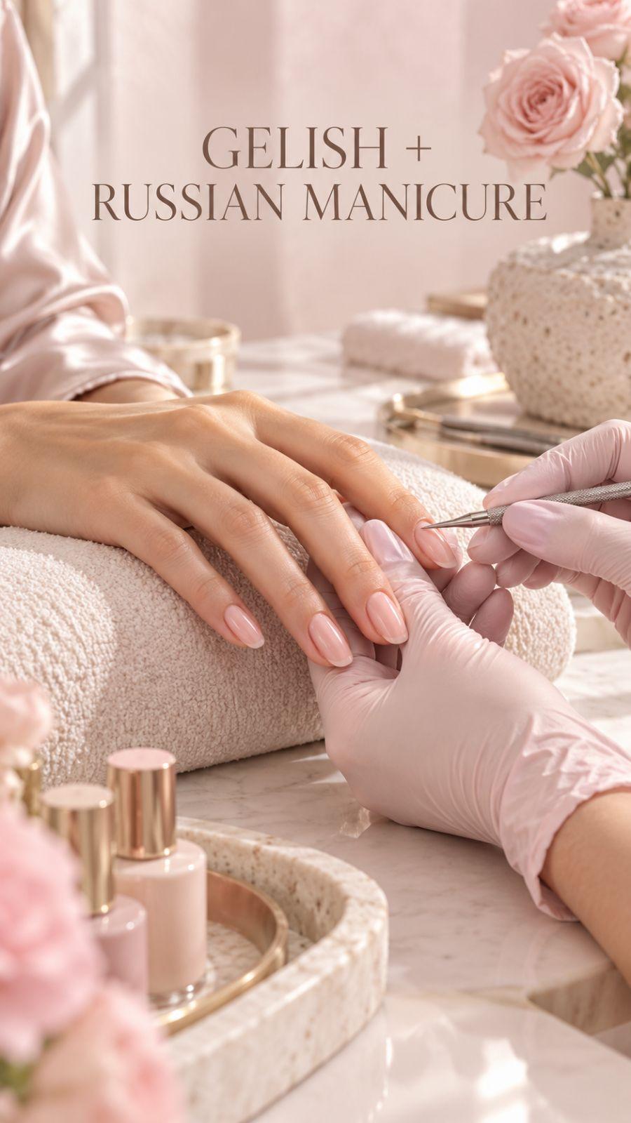 gelish + russion meni